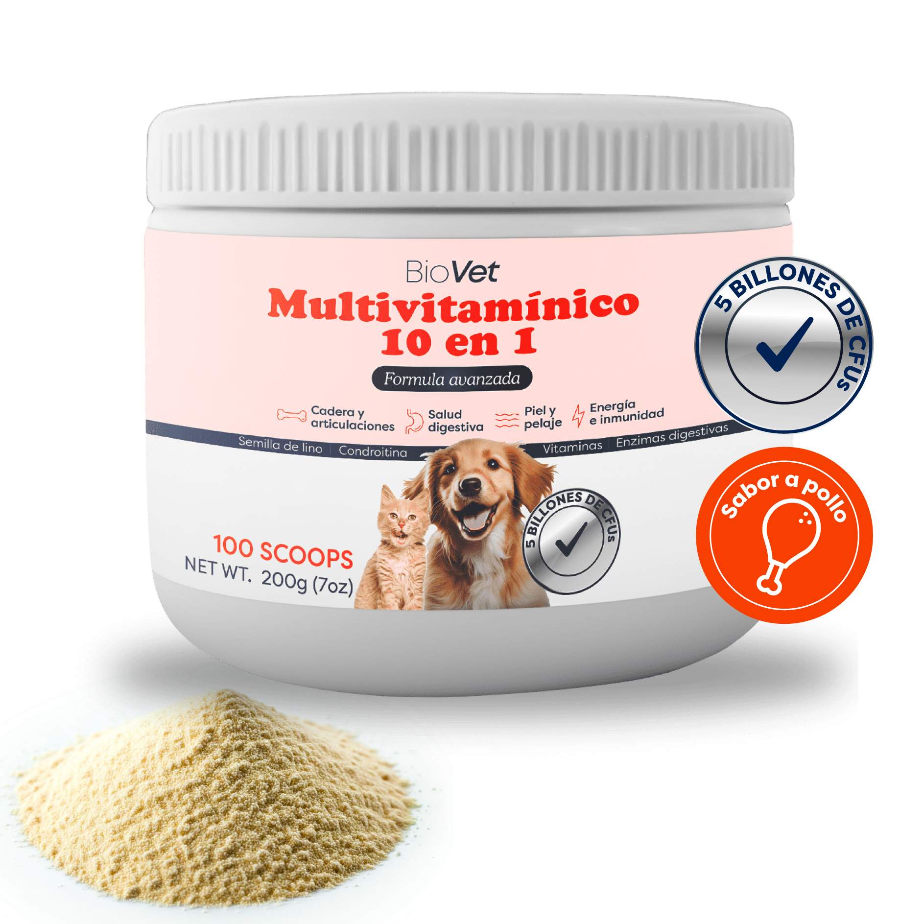 Multivitamínico con probióticos para perros y gatos 10 en 1